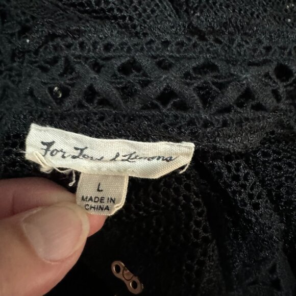 For Love & Lemons Victorian Tulle Blouse Black Sz: Large - Picture 5 of 8
